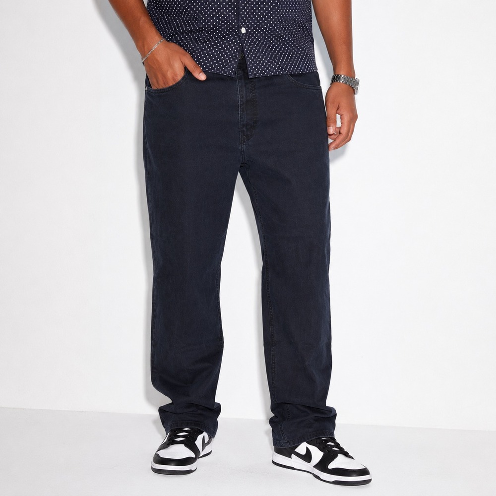 Hiltl Two Face Denim Trousers Men's Size 36/31 Black Straight Leg Flat Front